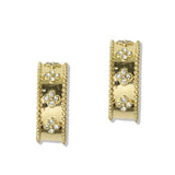 112694, CRYSTAL CLOVER C-HOOP EARRINGS