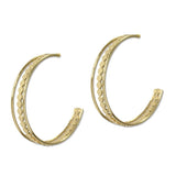 112699, TRIPLE ROW TEXTURED C-HOOP EARRINGS