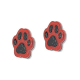 112704, GAMEDAY GLITTER PAW PRINT ACRYLIC STUD EARRINGS