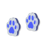 112704, GAMEDAY GLITTER PAW PRINT ACRYLIC STUD EARRINGS