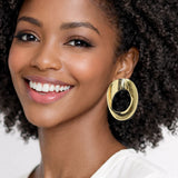 112729, TWISTED OVAL CUTOUT STATEMENT EARRINGS