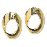 112729, TWISTED OVAL CUTOUT STATEMENT EARRINGS
