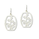 112731, BRUSHED OPENWORK FLORAL BRANCH BANGLE EARRINGS