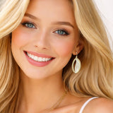 112733, BRUSHED OPEN MARQUISE LEAF DANGLE EARRINGS