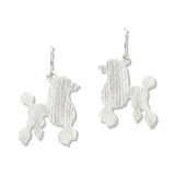 112737, BRUSHED POODLE SIHOUETTE DANGLE EARRINGS