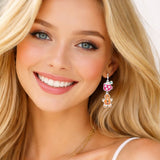 112756, ENAMEL CHRISTMAS HOT COCOA AND GINGERBREAD MAN DROP EARRINGS