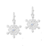 112763, CHRISTMAS AB CRYSTAL SNOWFLAKE DROP EARRINGS