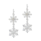 112764, CHRISTMAS TIERED AB CRYSTAL SNOWFLAKE DROP EARINGS