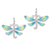 112766, VIBRANT ENAMEL DRAGONFLY DROP EARRINGS