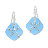 112768, STARFISH SEA GLASS DROP EARRINGS
