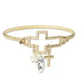 112801, FAITH AND PEARL ACCENT CUTOUT HAMMERED CROSS BRACELET