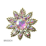 112804, VINTAGE CRYSTAL STARBURST BROOCH PIN