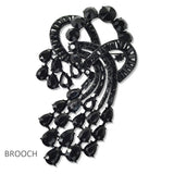 112805, MULTI SHAPE CRYSTAL CASCADING STATEMENT BROOCH PIN