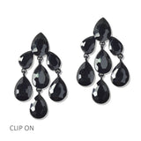112814, CRYSTAL CHANDELIER CLIP ON EARRINGS