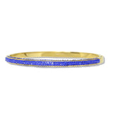 112826, STAINLESS STEEL PAVE CRYSTAL HINGED BANGLE BRACELET
