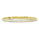 112826, STAINLESS STEEL PAVE CRYSTAL HINGED BANGLE BRACELET