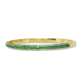 112826, STAINLESS STEEL PAVE CRYSTAL HINGED BANGLE BRACELET