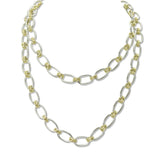 112828, TIMELESS 14K GOLD PLATED 36 INCH TWO TONE CONVERTIBLE WRAP CHAIN NECKLACE