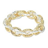 112865, HAMMERED OVAL CHAIN LINK STRETCH BRACELET