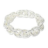112865, HAMMERED OVAL CHAIN LINK STRETCH BRACELET
