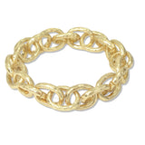112865, HAMMERED OVAL CHAIN LINK STRETCH BRACELET