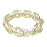 112865, HAMMERED OVAL CHAIN LINK STRETCH BRACELET