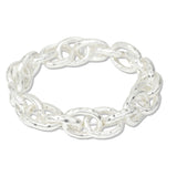 112865, HAMMERED OVAL CHAIN LINK STRETCH BRACELET