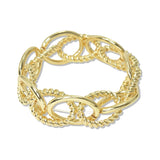 112870, OVAL TWISTED ROPE ACCENT CHAIN STRETCH BRACELET
