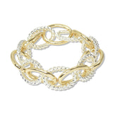112870, OVAL TWISTED ROPE ACCENT CHAIN STRETCH BRACELET