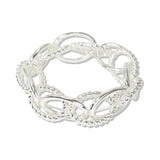 112870, OVAL TWISTED ROPE ACCENT CHAIN STRETCH BRACELET