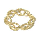 112870, OVAL TWISTED ROPE ACCENT CHAIN STRETCH BRACELET