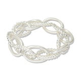 112870, OVAL TWISTED ROPE ACCENT CHAIN STRETCH BRACELET