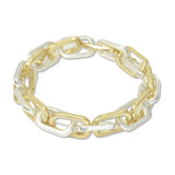 112871, GEOMETRIC PAPERCLIP LINK STRETCH BRACELET