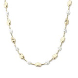 112861, PEARL AND HAMMERED NUGGET SATION NECKLACE