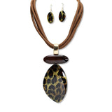 112873, GEOMETRIC STACKED RESIN PENDANT NECKLACE