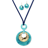 112874, GEOMETRIC RESIN PENDANT LONG NECKLACE