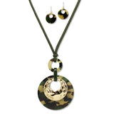 112874, GEOMETRIC RESIN PENDANT LONG NECKLACE