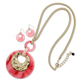 112874, GEOMETRIC RESIN PENDANT LONG NECKLACE