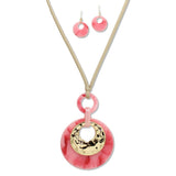 112874, GEOMETRIC RESIN PENDANT LONG NECKLACE