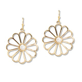 112892, OPENWORK FLORAL WIRE DAISY DROP EARRINGS