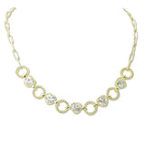 112921, 14K GOLD PLATED PAVE AND CZ HEART NECKLACE