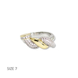112946, 14K GOLD PLATED CZ PAVE WRAPPED NAIL RING
