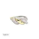 112946, 14K GOLD PLATED CZ PAVE WRAPPED NAIL RING