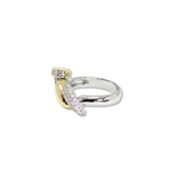 112946, 14K GOLD PLATED CZ PAVE WRAPPED NAIL RING