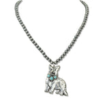 112953, WESTERN CORGI PENDANT NAVAJO BEAD NECKLACE