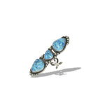112955, WESTERN TRIPLE TURQUOISE ADJUSTABLE CUFF RING