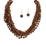 112957, MULTI STRAND WOVEN BEAD STATMENT NECKLACE