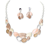 112961, MULTI TEXTURE ENAMEL PEBBLE NECKLACE