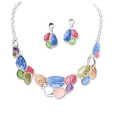 112961, MULTI TEXTURE ENAMEL PEBBLE NECKLACE