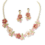 112962, ENAMEL BLOSSOM GARLAND BIB NECKLACE